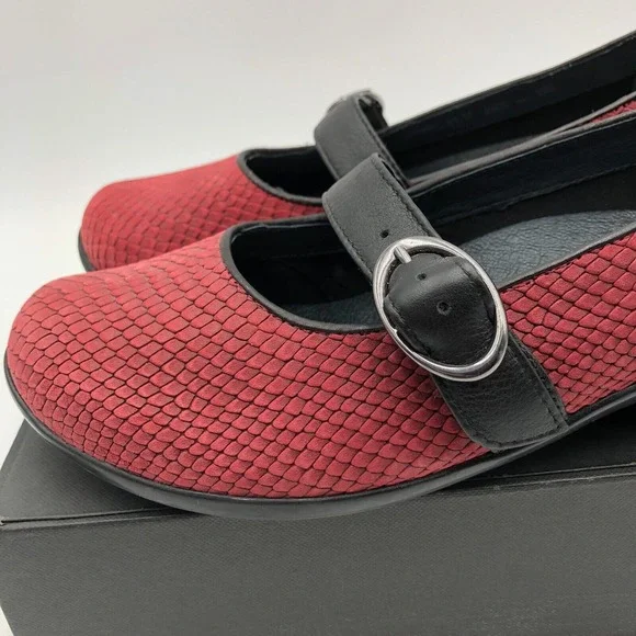 Dankso Orla Mary jane Clogs Women's Size 9 Red Cranberry Snake comfort Shoes - Picture 9 of 16